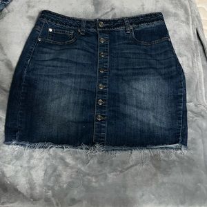 Medium length jean skirt